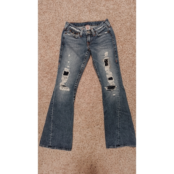 True Religion Denim - True religion twisted destructed flare jeans women
